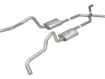 Crossmember Back w/X-Pipe Exhaust System 55-57 Chevy Wagon Split Rear Dual Exit 2.5 in Intermediate X-Pipe And Tail Pipe Violator Mufflers/Hardware Incl Tip Not Incl Pypes Exhaust