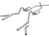 1955-1957 Tri-Five Chevy 3 Inch Crossmember Back Exhaust System With H-Bomb H-Pipe 409 Stainless No Mufflers Pypes Performance Exhaust