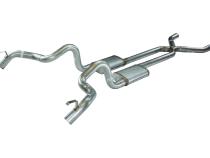 Crossmember Back w/X-Pipe Exhaust System 70-74 F-Body Split Rear Dual Quarter Exit 3in Intermediate And Tail Pipe Violator Mufflers/Hardware Incl Tip Not Incl Polished 409 Stainless Pypes Exhaust