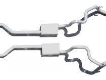 Crossmember Back Without X-Pipe Exhaust System Split Rear Dual Exit 2.5 in Intermediate/Tail Pipe Violator Mufflers/Hardware Incl Tip Not Incl Natural 409 Stainless Steel Pypes Exhaust