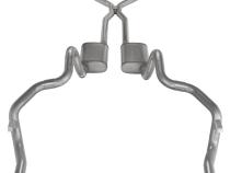 Crossmember Back w/H-Pipe Exhaust System 70-74 F-Body Split Rear Dual Exit 2.5 in Intermediate And Tail Pipe Violator Mufflers/Hardware Incl Tip Not Incl Pypes Exhaust