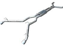 Cat Back Exhaust System 10-14 Camaro V6 Split Rear Dual Exit 2.5 in Intermediate And Tail Pipe M80 Race Pro Mufflers/Hardware/4 in Black Tips Incl Polished Finish 304 Stainless Steel Pypes Exhaust