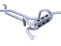 1967-1974 2.5 Inch F/X-Body Crossflow Crossmember Back Exhaust System With X-Pipe System 409 Stainless Race Pro Muffler Pypes Performance Exhaust