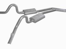 Cat Back Exhaust System 78-88 GM G-Body Split Rear Dual Exit 2.5 in Intermediate Pipe And Tailpipe Hardware Incl Muffler And Tip Not Incl Natural 409 Stainless Steel Pypes Exhaust