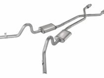 Crossmember Back w/X-Pipe Exhaust System 78-88 EL Camino Exc SS Split Rear Dual Exit 2.5 in Intermediate And Tail Pipe Turbo Pro Muffler/Hardware Incl Tip Not Incl Catalytic Converter Incl Pypes Exhaust