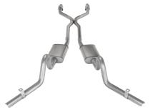 Crossmember Back w/H-Pipe Exhaust System 78-88 EL Camino Exc SS Split Rear Dual Exit 2.5 in Intermediate And Tail Pipe Turbo Pro Muffler/Hardware Incl Tip Not Incl Catalytic Converter Incl Pypes Exhaust