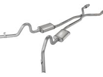 Crossmember Back w/H-Pipe Exhaust System 78-88 EL Camino Exc SS Split Rear Dual Exit 2.5 in Intermediate And Tail Pipe Turbo Pro Muffler/Hardware Incl Tip Not Incl Catalytic Converter Incl Pypes Exhaust