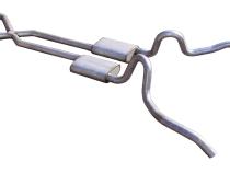 Crossmember Back w/X-Pipe Exhaust System 62-67 Nova Split Rear Dual Exit 2.5 in Intermediate And Tail Pipe Street Pro Mufflers/Hardware Incl Tip Not Incl Pypes Exhaust