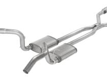 Crossmember Back w/H-Pipe Exhaust System 75-79 Nova Split Rear Dual Exit 2.5 in Intermediate And Tail Pipe Turbo Pro Muffler/Hardware Incl Tip Not Incl Catalytic Converter Incl Pypes Exhaust