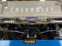 Crossmember Back W/ X-Pipe Exhaust System 63-66 GM Truck Split Side Dual Exit 2.5 Inch Intermediate And Tailpipe Hardware Incl Turbo Pro Muffler Incl And Tip Not Incl Stainless Steel Pypes Exhaust