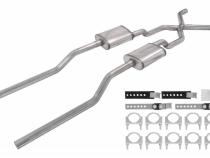 55-59 GM 2WD Truck 2.5 Inch Crossmember Back Exhaust Kit With Turbo Pro Mufflers Pypes Performance Exhaust