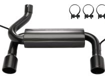 2007-2018  Jeep JK Dual Exit Axle Back Black Exhaust System 409 Stainless With Street Pro Muffler SJJ20SB