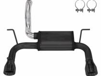 Axle-Back Exhaust System 18-22 Jeep Jl Dual Exit 2.5 Inch Intermediate And Tailpipe Street Pro Muffler Hardware Incl Black 4 Inch Dual Tips Included Stainless Steel Pypes Exhaust