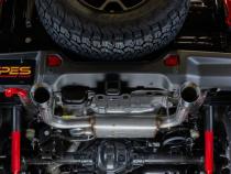 Axle-Back Exhaust System 18-22 Jeep Jl Dual Exit 2.5 Inch Intermediate And Tailpipe Street Pro Muffler Hardware Incl Black 4 Inch Dual Tips Included Stainless Steel Pypes Exhaust