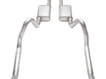 1966-1974 Mopar B-Body 3 Inch Crossmember Back Exhaust System With X-Pipe 409 Stainless With Race Pro Mufflers SMB13R