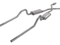 Crossmember Back w/X-Pipe Exhaust System Split Rear Dual Exit 2.5 in Intermediate And Tail Pipe 18 in Street Pro Mufflers/Hardware Incl Tip Not Incl Catalytic Converter Incl Pypes Exhaust