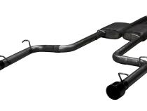 Phantom Series Cat Back Exhaust System Split Rear Dual Exit 2.5 in Intermediate And Tail Pipe Street Pro Muffler/Hardware/4 in Black Tips Incl Natural 409 Stainless Steel Pypes Exhaust