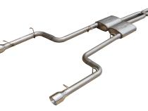 Violator Series Cat Back Exhaust System Split Rear Dual Exit 2.5 in Intermediate And Tail Pipe Violator Muffler/Hardware/4 in Polished Tips Incl Natural 409 Stainless Steel Pypes Exhaust