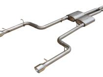 Cat Back Exhaust System Split Rear Dual Exit 66-74 Mopar B-Body 3 in Intermediate And Tail Pipe Race Pro Muffler/Hardware/4 in Polished Tips Incl Natural Finish 409 Stainless Steel Pypes Exhaust