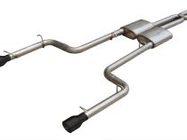 Cat Back Exhaust System Split Rear Dual Exit 06-10 Charger V6 2.5 in Intermediate And Tail Pipe Street Pro Muffler Incl/Hardware/4 in Black Tips Incl Natural Finish 409 Stainless Steel Pypes Exhaust