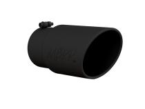 Exhaust Tip 6 Inch O.D. Angled Rolled End 5 Inch Inlet 12 Inch Length Black Coated MBRP
