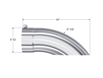 Exhaust Tail Pipe Tip 5 Inch O.D. Turn Down 5 Inch Inlet 14 Inch Length T304 Stainless Steel MBRP