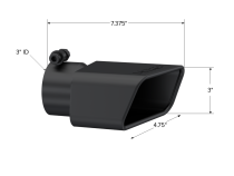 Exhaust Tip Rectangle Angled Cut Fits 3 Inch Systems Driver Side MBRP