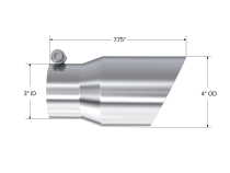Exhaust Tip 4 Inch O.D. Dual Wall Angled Rolled End Fits Aluminized Steel 3 Inch Systems MBRP