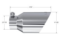 Exhaust Tip 4 Inch O.D. Dual Wall Angled Fits Aluminized Steel 2 1/2 Inch Systems MBRP