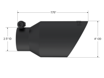 Exhaust Tip 4 Inch O.D. Dual Wall Angled Black Fits Aluminized Steel 2 1/2 Inch Systems MBRP