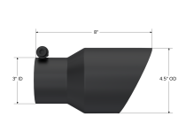 Exhaust Tip 4 1/2 Inch O.D. Dual Wall Angled Fits Aluminized Steel 3 Inch Systems MBRP