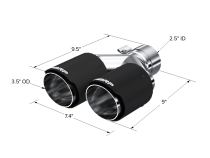 Carbon Fiber Tip 2.5 Inch ID Dual 3.5 Inch OD Out 9.45 Inch Length Dual Wall MBRP