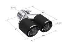 Carbon Fiber Tip Pro Series 2.5 Inch ID Dual 3.5 Inch OD Out 9.45 Length Dual Wall MBRP