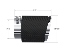 Carbon Fiber Tip 3.0 Inch ID 4.5 Inch OD Out 6.13 Inch Length Dual Wall MBRP