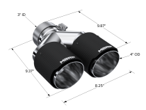 Carbon Fiber Tip 3.0 Inch ID 4.0 Inch OD Dual Out 9.87 Inch Length Dual Wall MBRP