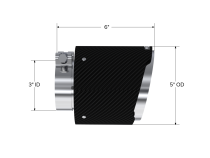 Carbon Fiber Tip 3 inch ID 5 inch OD Out 6.13 inch Length Angle Cut Dual Wall MBRP