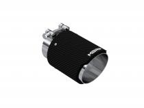 Exhaust Tip 3 Inch ID 4 Inch OD Out 6.13 Inch Length Angle Cut Dual Wall Carbon Fiber and Stainless Steel MBRP