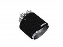 Exhaust Tip 2.5 Inch ID 5 Inch OD Out 6.5 Inch Length Angle Cut Dual Wall Carbon Fiber and Stainless Steel MBRP