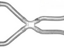 Exhaust X-Pipe Kit Intermediate Pipe 2.5 in Crossover Incl Special Angled Rear Legs Natural 409 Stainless Steel Pypes Exhaust