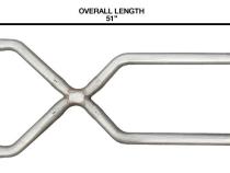 Exhaust X-Pipe Kit Intermediate Pipe 3 in Crossover Hardware Incl Polished 304 Stainless Steel Pypes Exhaust