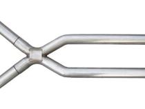 Exhaust X-Pipe Kit Intermediate Pipe 2.5 in Tunnel Crossover Hardware Incl Natural 409 Stainless Steel Pypes Exhaust