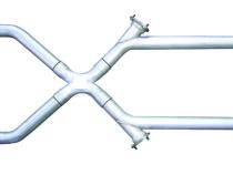 Xchange X-Pipe Crossover Kit Intermediate Pipe 3 in Hardware Incl Natural 409 Stainless Steel Pypes Exhaust