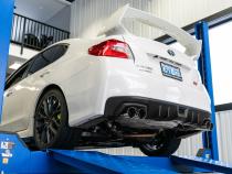 Subaru 2.5 Inch Axle Back Dual Split Rear-Quad Carbon Fiber Tips For 11-21 Subaru Impreza WRX Armor Pro MBRP