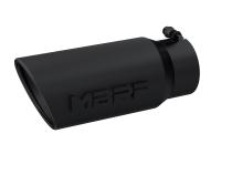 Exhaust Tip 5 Inch O.D. Angled Rolled End 4 Inch Inlet 12 Inch Length-Black Finish MBRP