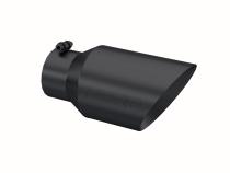 Black Coated Exhaust Tail Pipe Tip 6 Inch OD Dual Wall Angled 4 Inch Inlet 12 Inch Length MBRP