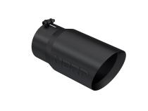 Exhaust Tip 6 Inch O.D. Dual Wall Angled 5 Inch Inlet 12 Inch Length-Black Finish MBRP