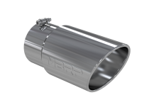 Exhaust Tail Pipe Tip 6 Inch O.D. Angled Rolled End 5 Inch Inlet 12 Inch Length T304 Stainless Steel MBRP