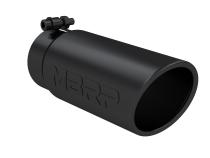 Black Coated Tip, 4 Inch OD Angled Roll End End, 3.5 Inch Inlet, 10 Inch Length, MBRP