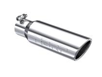 Exhaust Tip 3 1/2 Inch O.D. Angled Rolled End 2 1/2 Inch Inlet 12 Inch Length T304 Stainless Steel MBRP