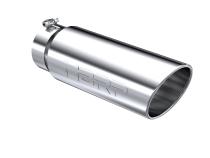 Exhaust Tip 6 Inch O.D. Angled Rolled End 5 Inch Inlet 18 Inch Length T304 Stainless Steel MBRP